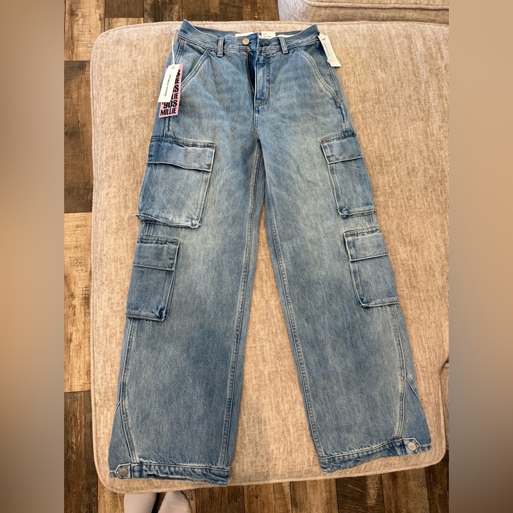 Denim Forum Light Blue Cargo Jeans